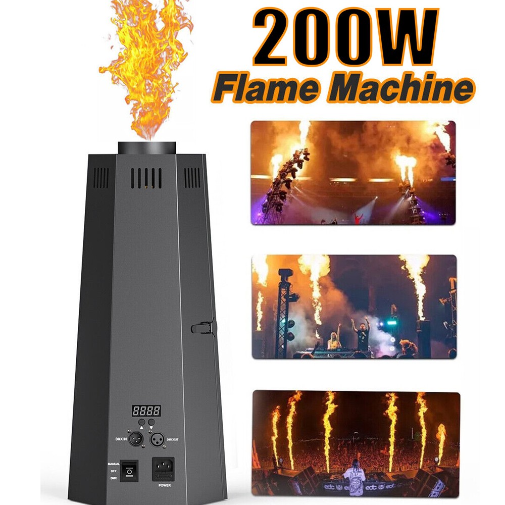 1× 200W Fire Thrower Flame Machine Stage Effect DMX DJ Show Party Fire Projector