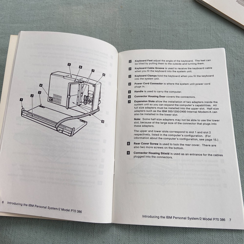 IBM Personal System PS/2 Quick Reference Guide P70 386 Model 30 286 Operations