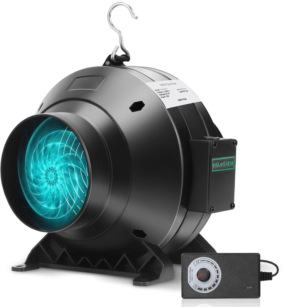Powerful 4" Inline Duct Fan - 190 CFM, Safe and Durable for Ventilation Needs
