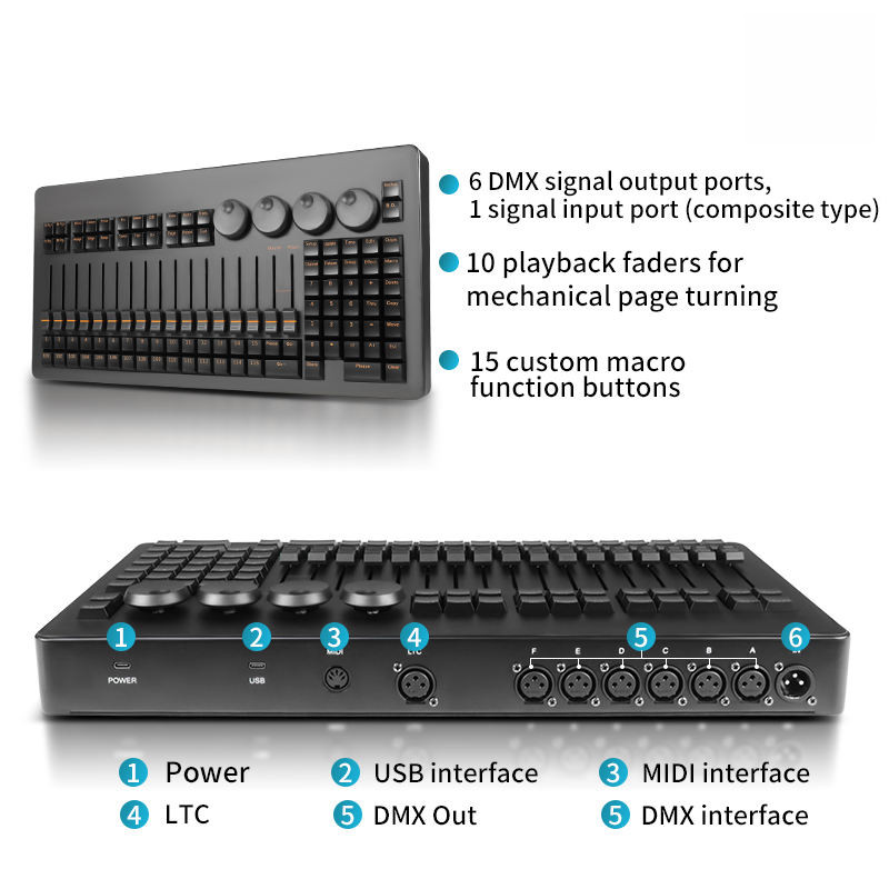 Professional TO PLUS DMX512 Controller for Stage Lighting Command Wing Console