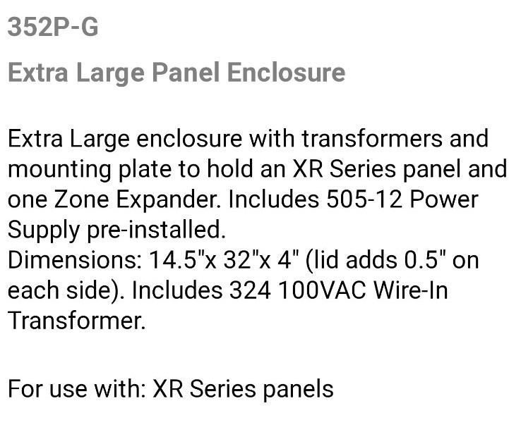 DMP 352P-G Enclosure Cabinet