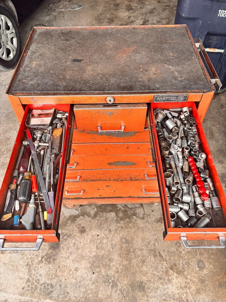 Matco toolbox with tools, Matco wrenches, Socket sets, Craftsman wrenches, etc