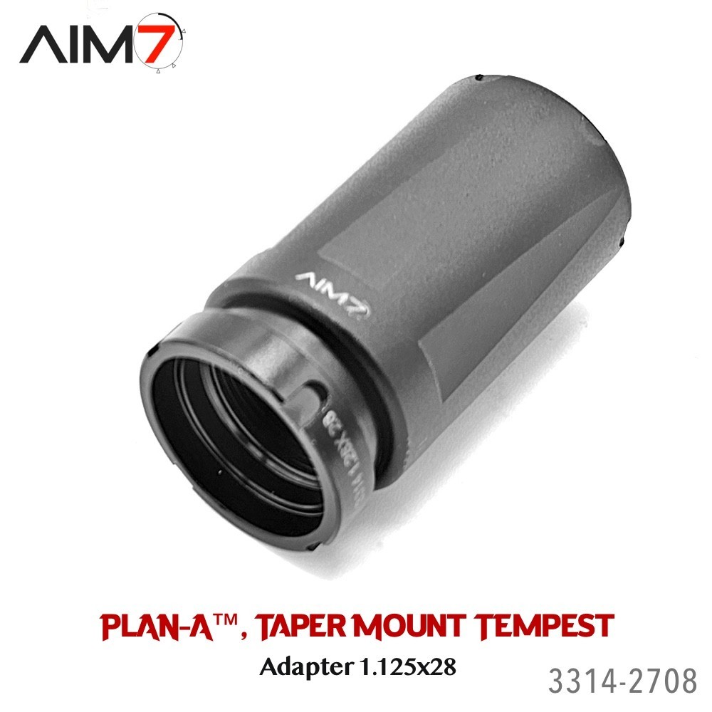 Aim7 1.125"X28 Plan-A taper Mount With Tempest Muzzle Brake