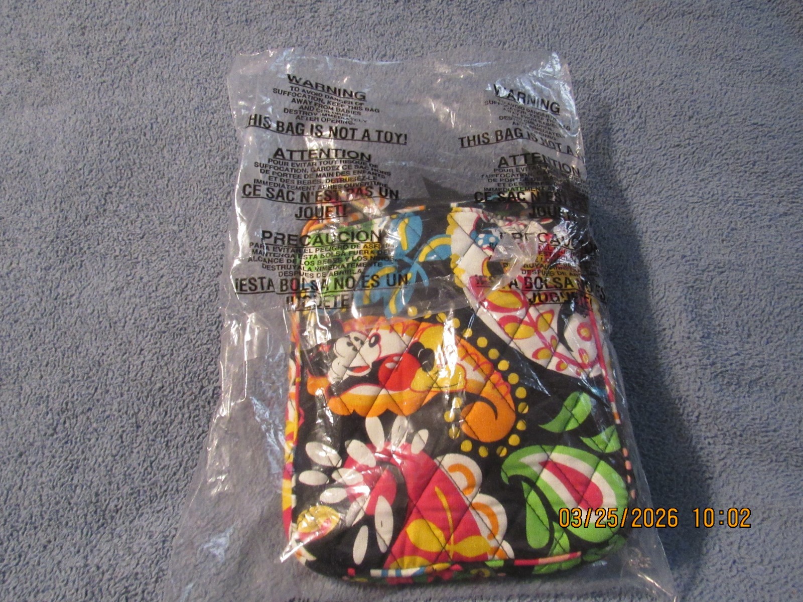 Disney Parks Vera Bradley Mini Hipster Midnight Mickey Mouse Crossbody New
