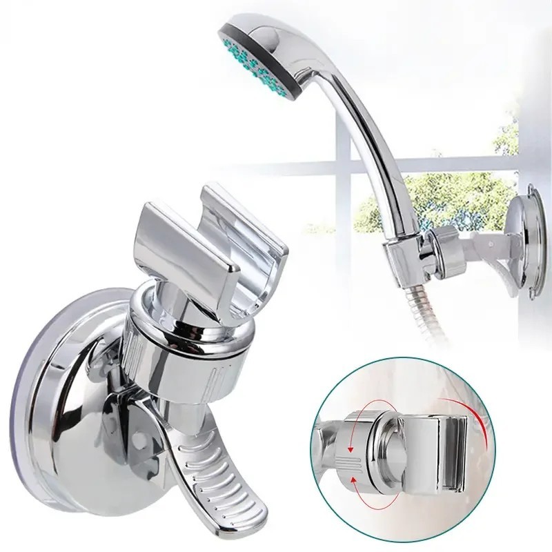 Adjustable Shower Head Holder Suction Cup Handheld Showerhead Wall Mount Bracket