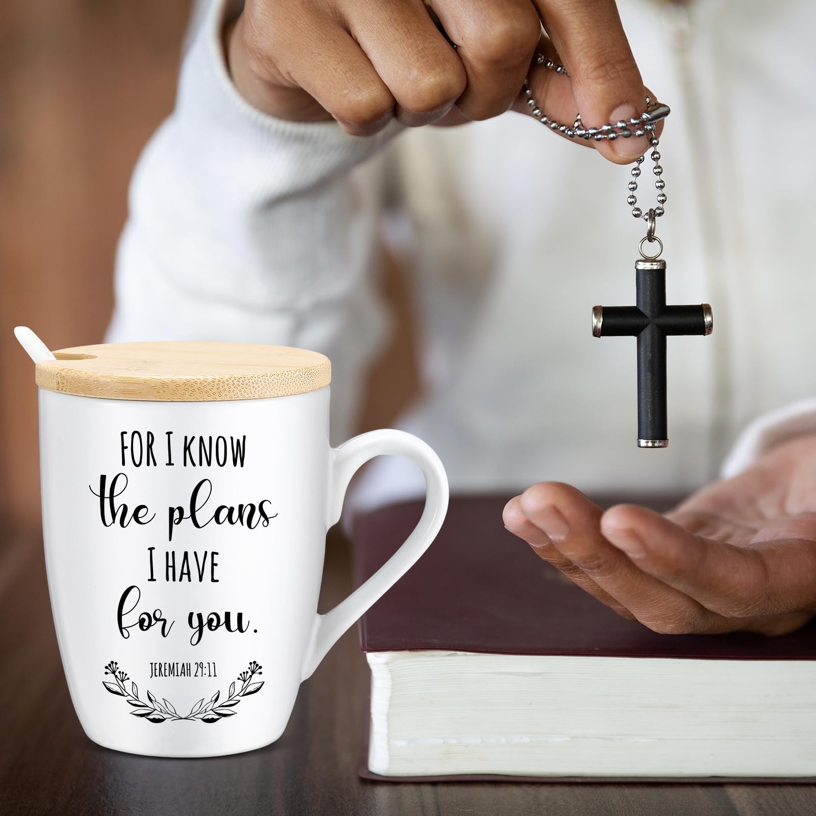 6 Set Christian Mugs Bulk 12oz Inspirational Bible Verse Ceramic Coffee Mug with