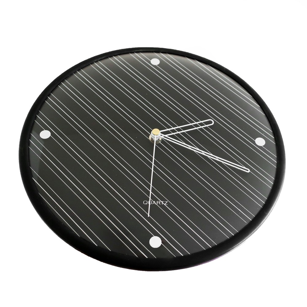 Postmodern Diagonal Pin Stripe Wall Clock by Baker Hart & Stuart