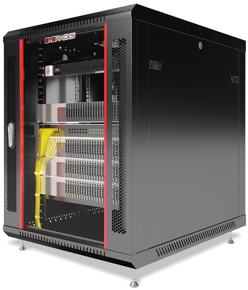 Server Rack 15U Enclosed 35-Inch Deep Cabinet Locking Networking Data Enclosure
