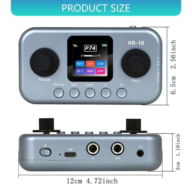 Professional Electric Bass Guitar Effects Processor EQ Equalizer ABS Texture