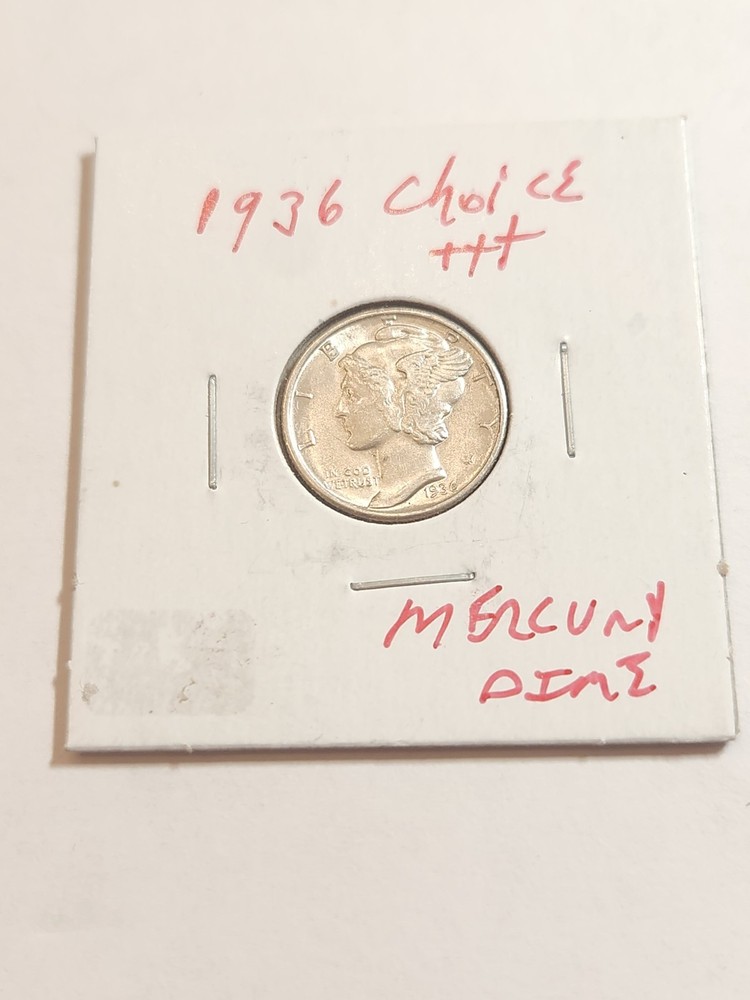 1936 CHOICE+++ MERCURY DIME SCARCE