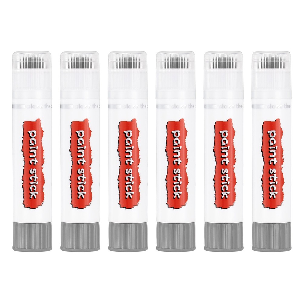 Solid Tempera Paints, 6 Pcs Washable Paint Sticks Paint Pens, Gray