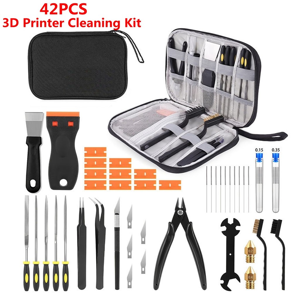 42Pcs 3D Printer Tool Kit with Storage Case 3D Printer Accessories Cleaning Tool