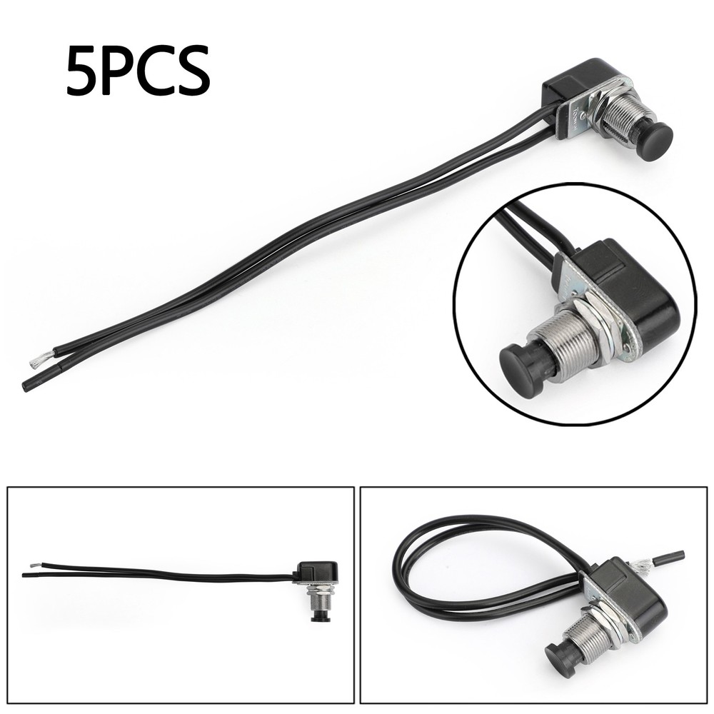 🔥5PCS Normally Open Momentary Self-resetting Push Button Reset Switch w/Wire