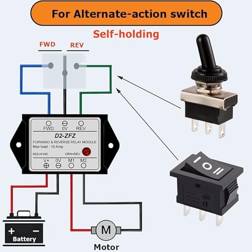 DC12V 10A Forward and Reverse Relay Module with LED Indicator,Suitable for