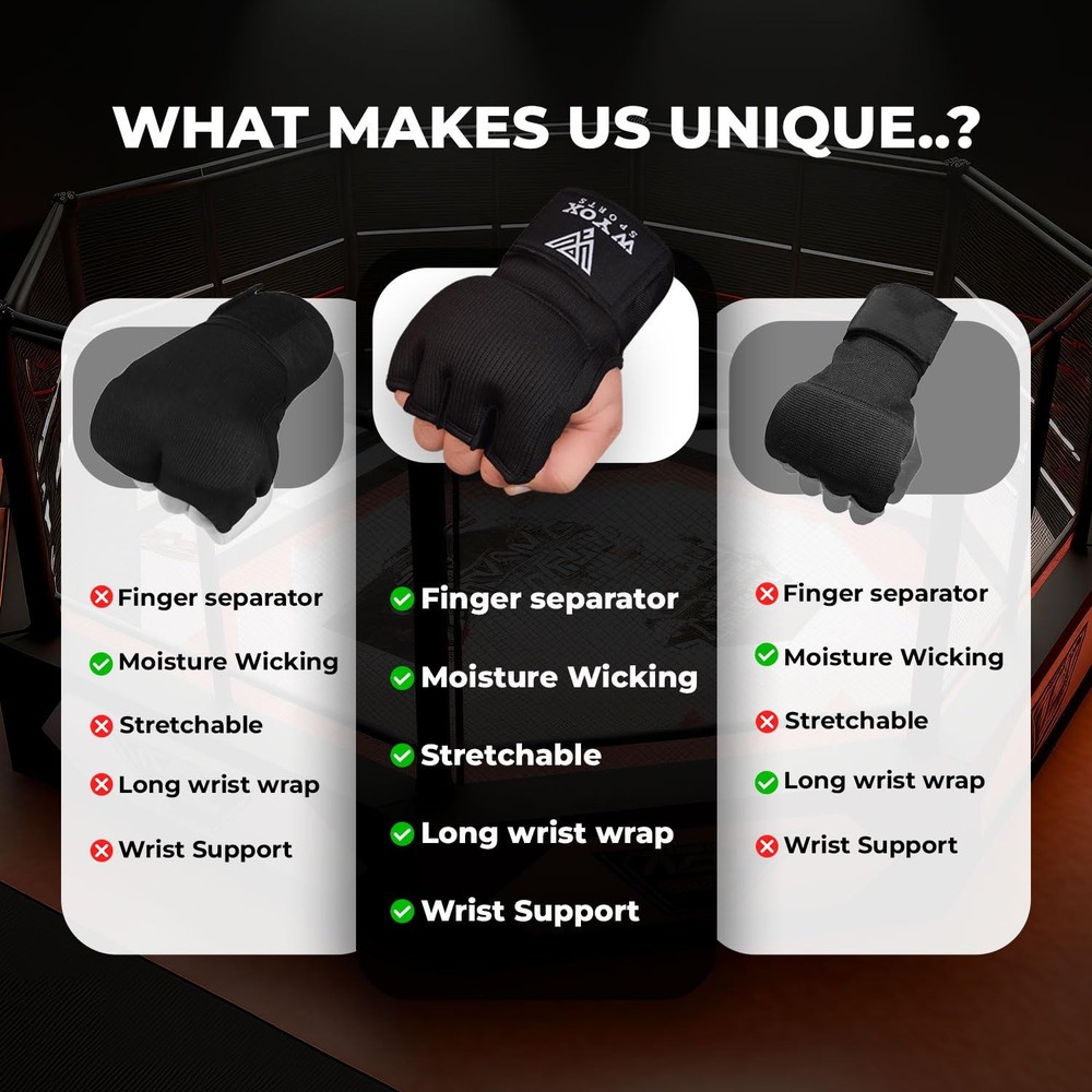 Gel Boxing Hand Wraps Padded Inner Quick Wrap Wrist Support