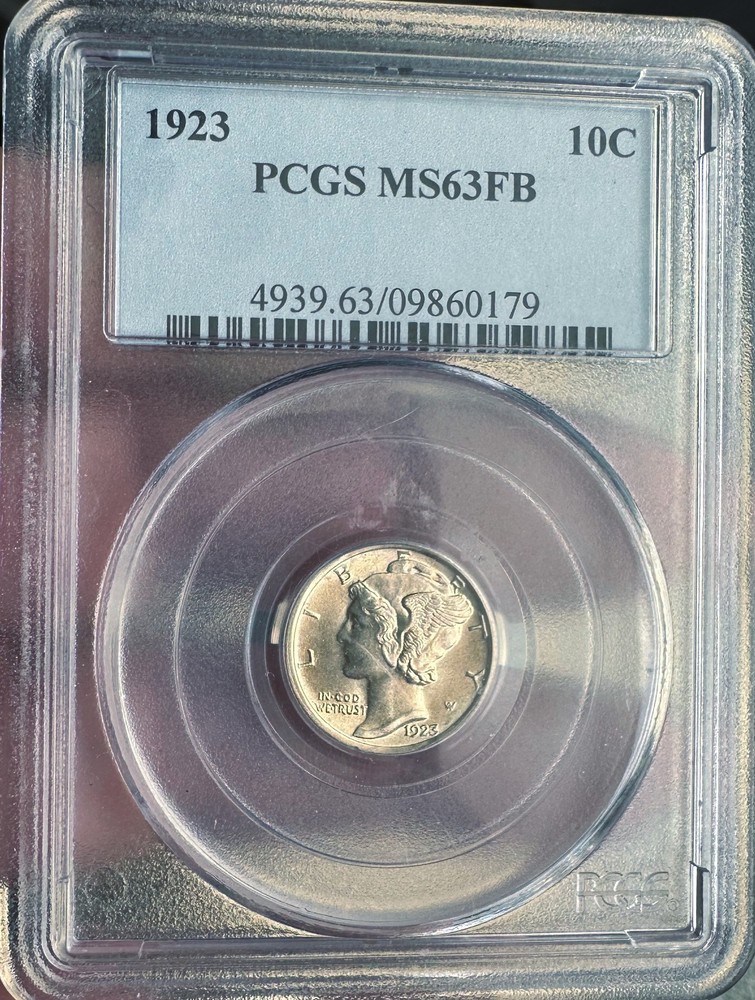 1923 Mercury Dime – PCGS MS63FB – Full Bands Premium Example