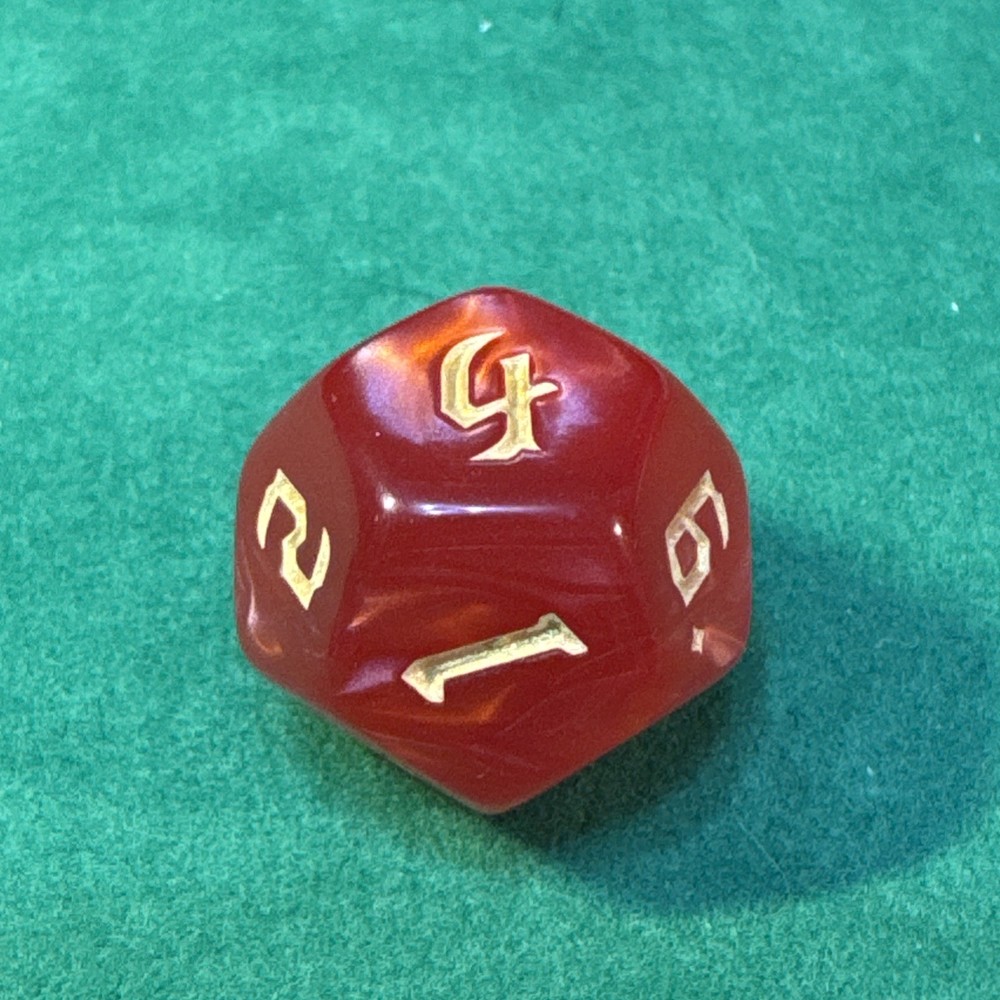 Red Marbled 7-piece Acrylic Dice Set - RPG DND 18