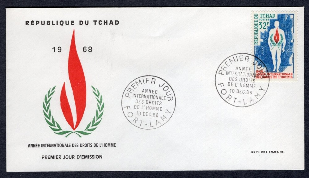 HUMAN RIGHTS 1968 CHAD FDC