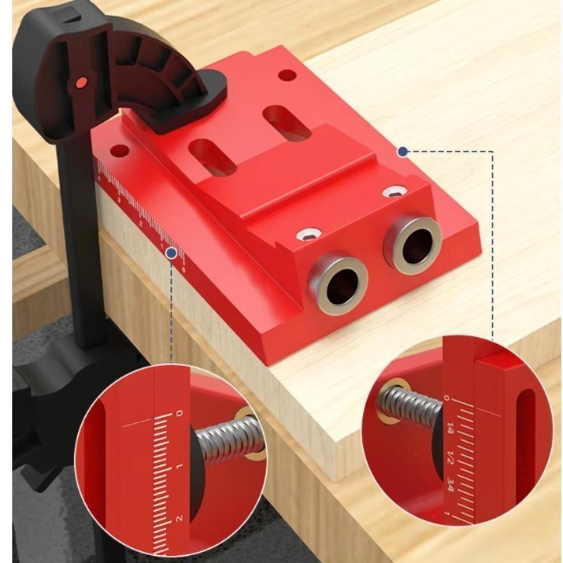 Pocket Hole Jig Kit Adjustable Depth Tool Carpentry Joinery Woodworking System