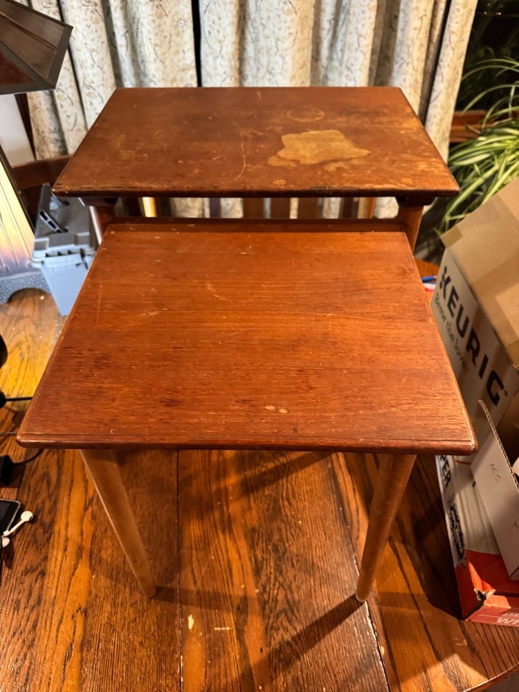 Mid Century Danish Modern Danish Nesting Stacking Tables