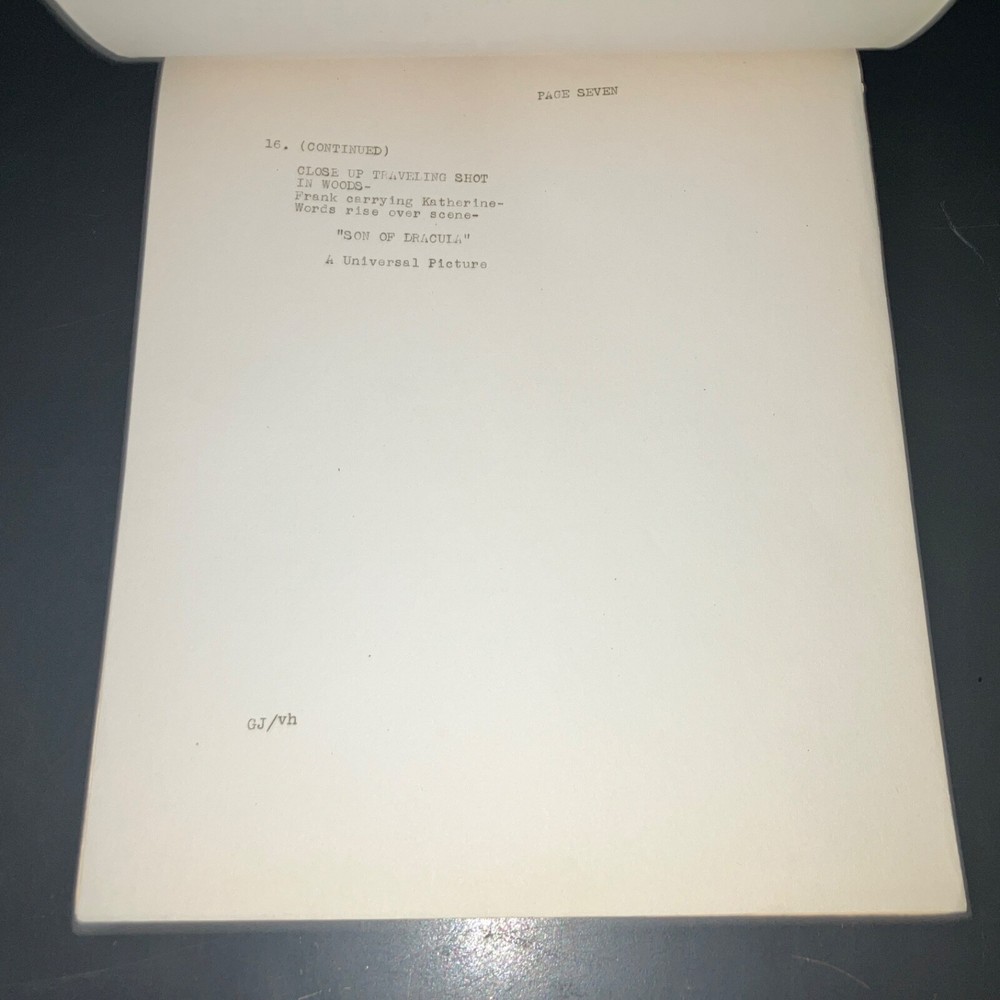 SON OF DRACULA (3/5/43) Rare Universal File Continuity Script + Trailer Script!!