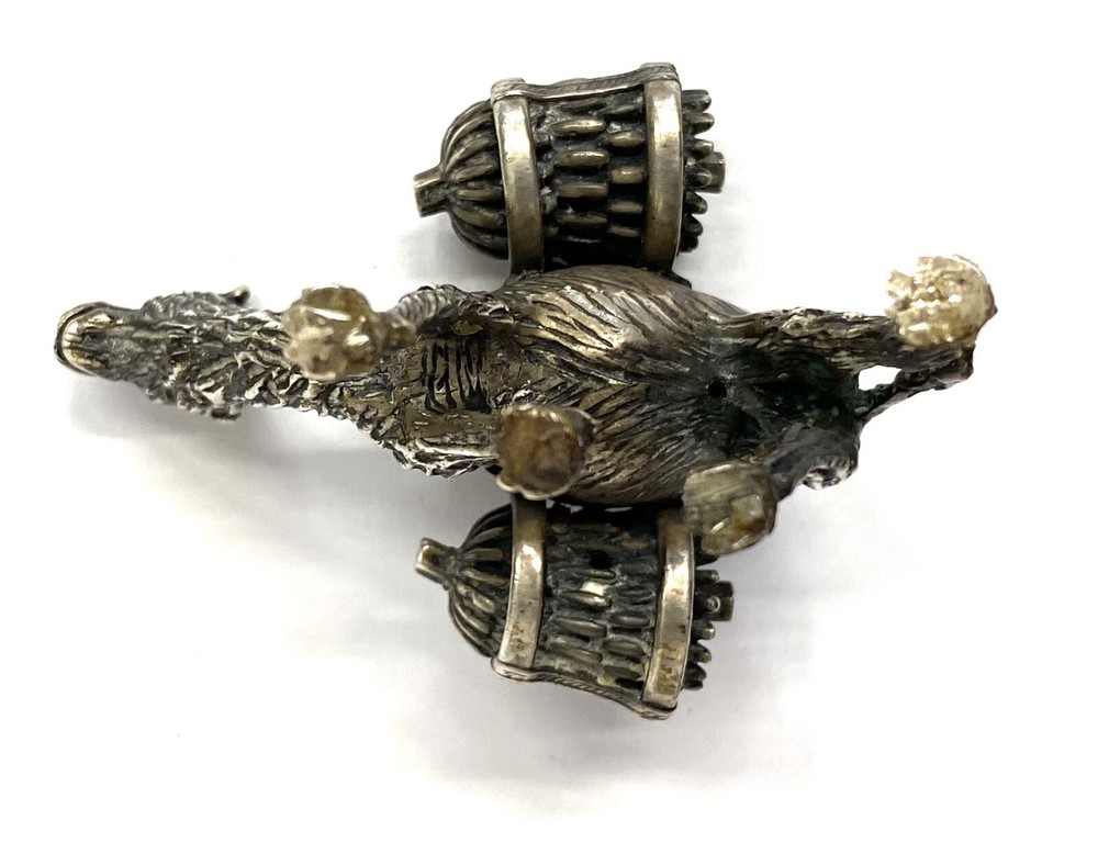 Lovely Miniature Solid Silver Camel Carrying Two Baskets