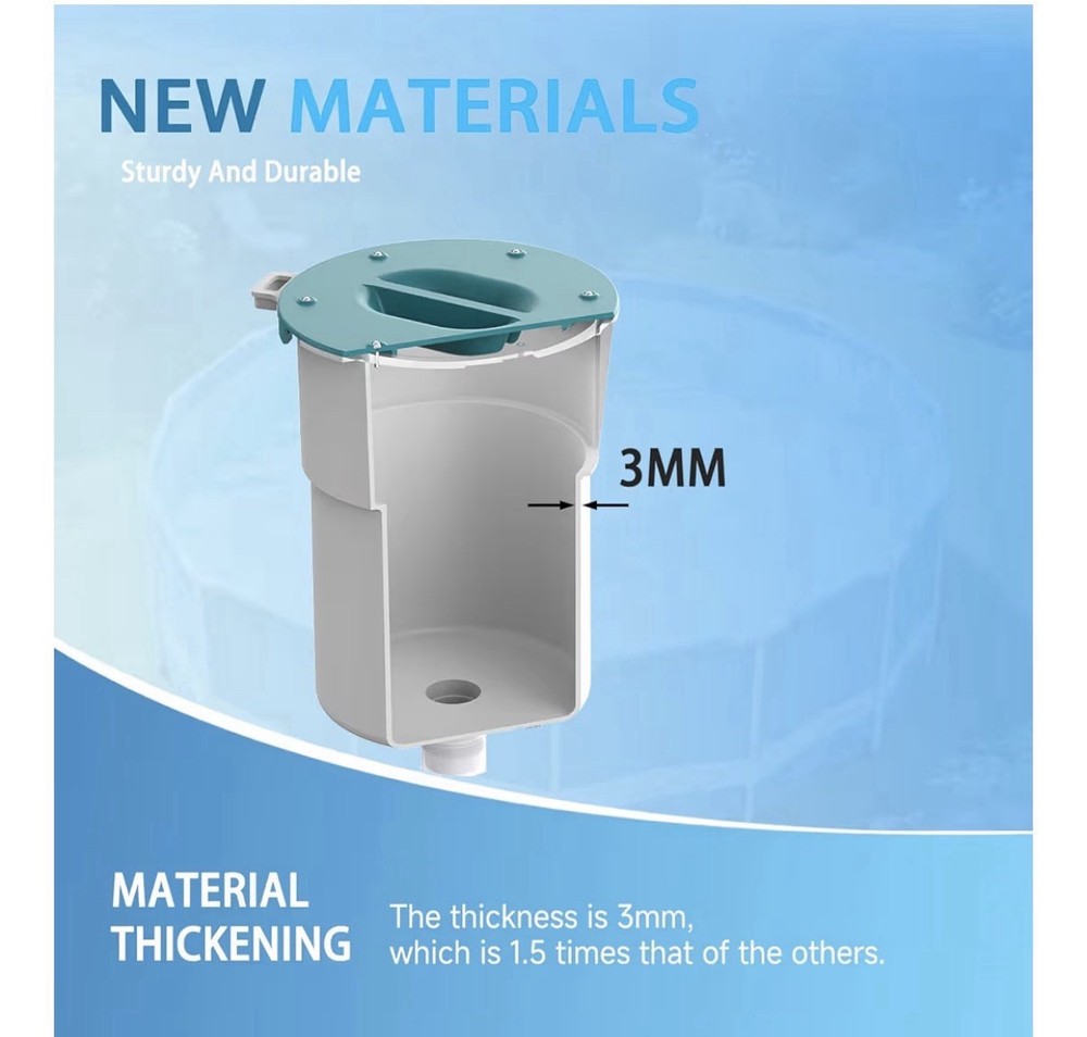Surface Float Skimmer Upgrade No Installation Required Or Bracket + Filter Socks