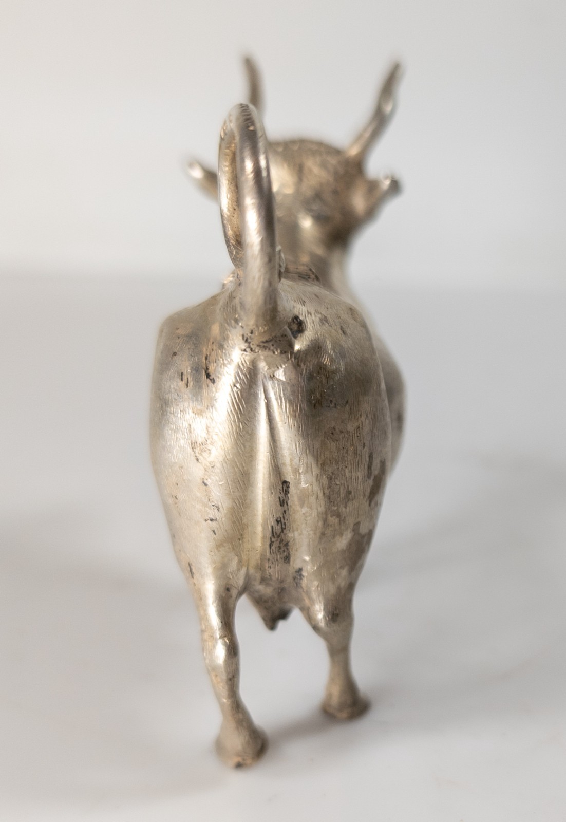 Antique 800 Silver German Hallmarked Cow Bull Form Creamer