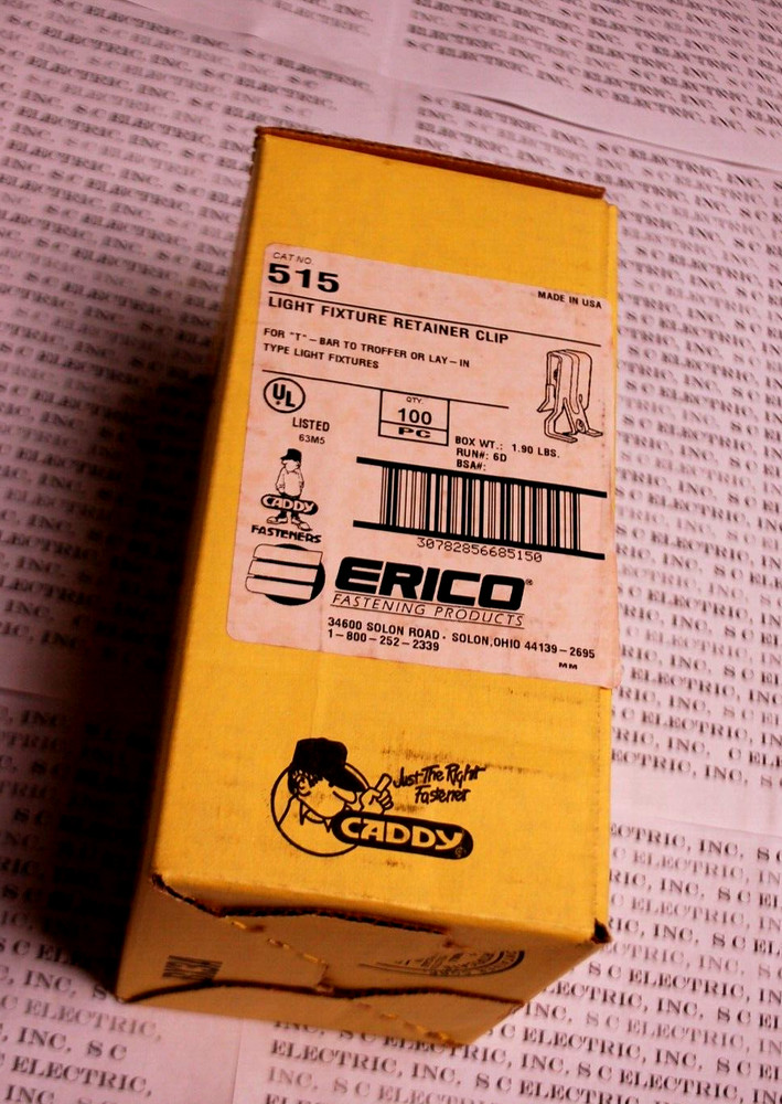 CADDY 515 LIGHT FIXTURE RETAINER CLIP