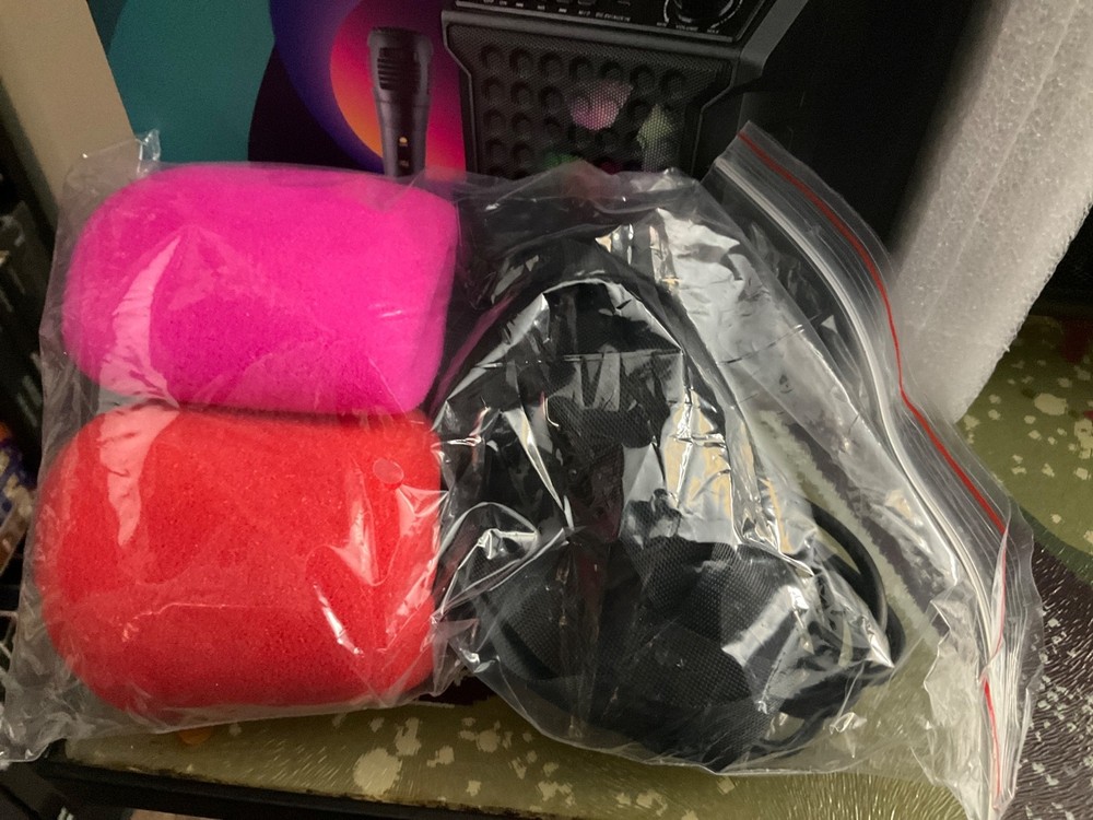 Portable Bluetooth Speaker Karaoke Machine System +Microphone Party Light /Strap