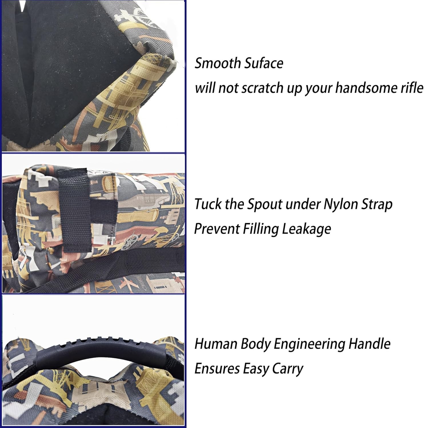 Shooting Rest Bag, Front Shooting Bag for Rifles and Shotguns, Portable Unfilled