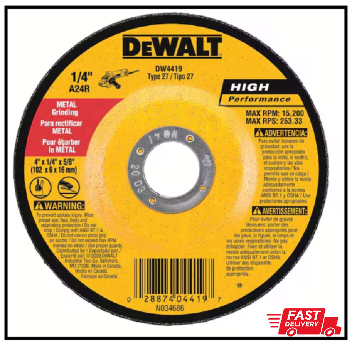 4 In. X 1/4 In. X 5/8 In. General Purpose Metal Grinding Wheel (10-Pack)