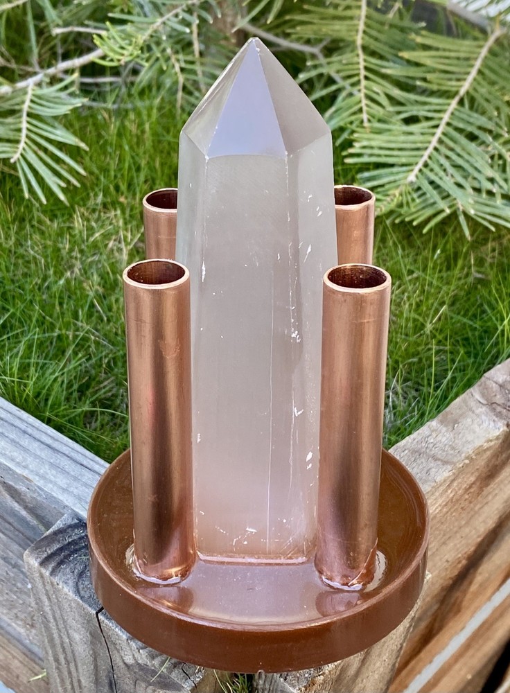 Orgone Cloudbuster with large Selenite Tower & Copper Pipe