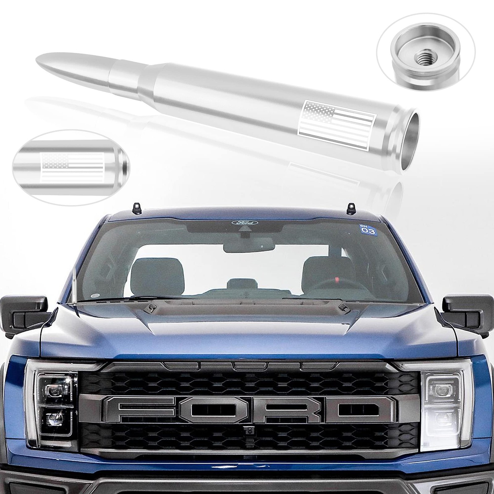 antena de bala para camioneta auto carro Con adaptador Universal Antenas balas