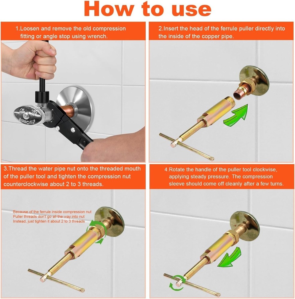 Plumbing Tools Compression Ring Removal Tool for Sleeve Puller Remover 1/2-Inc