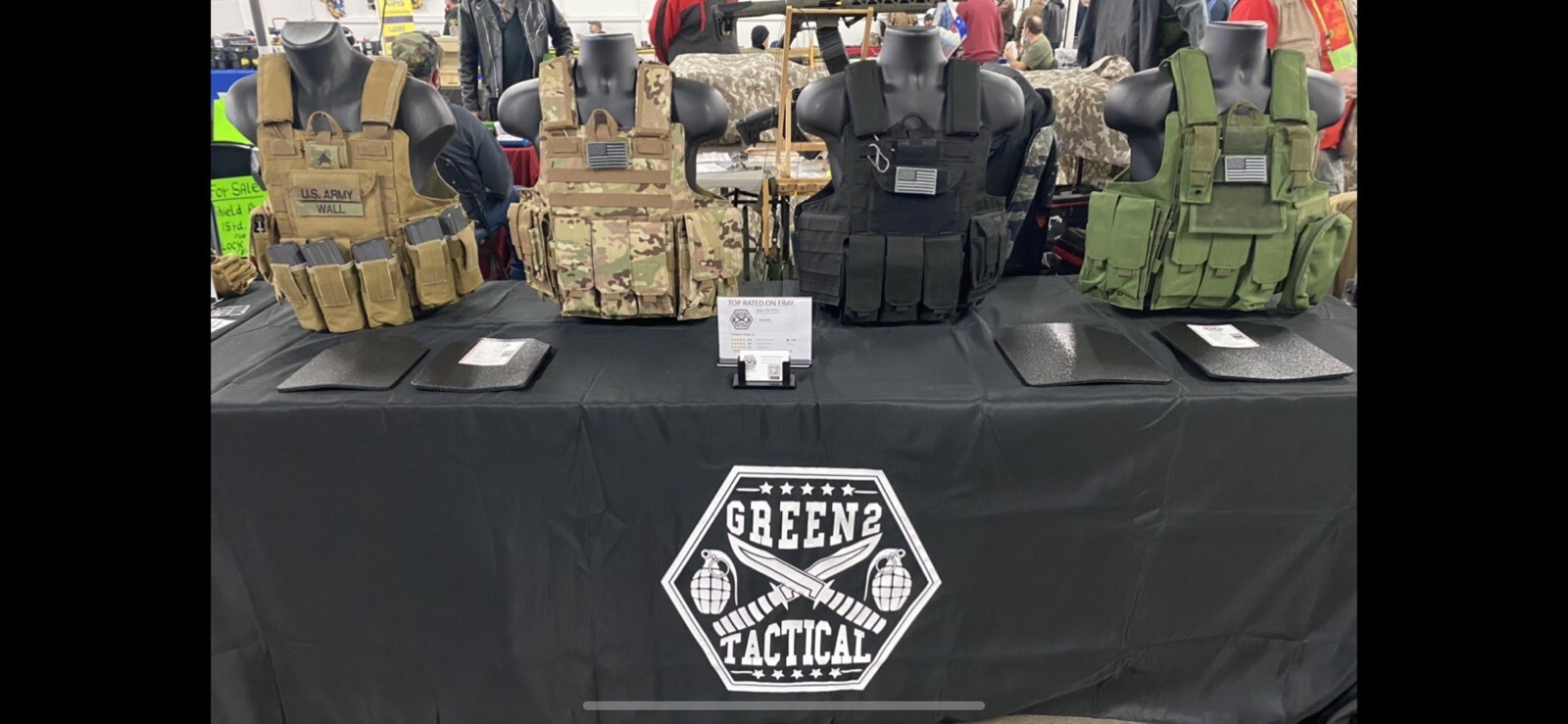 Tactical Vest Plate carrier- Black w/ 2 Curved 8x10 Plates & Pouches Included