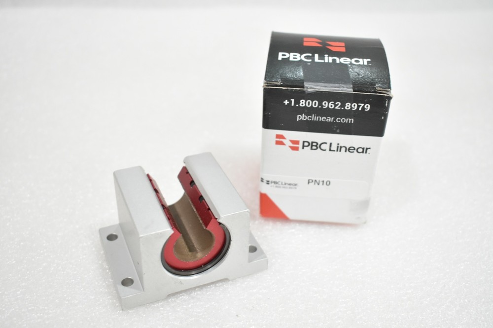 PCB LINEAR PN10 PILLOW BLOCK, .625" BORE, 1.175"L, LINEAR MOTION SOLUTIONS