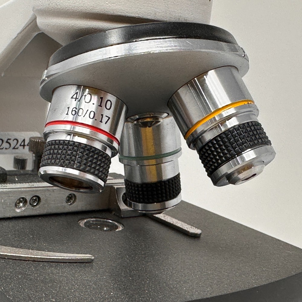 OMANO Compound Microscope w/ 4x 10x 40x Objectives – LED Light