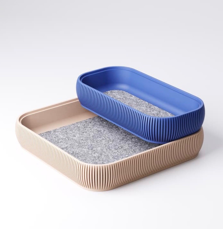 Studio Loup Stackable Desk Trays Type 4 Set Blue Beige Felt