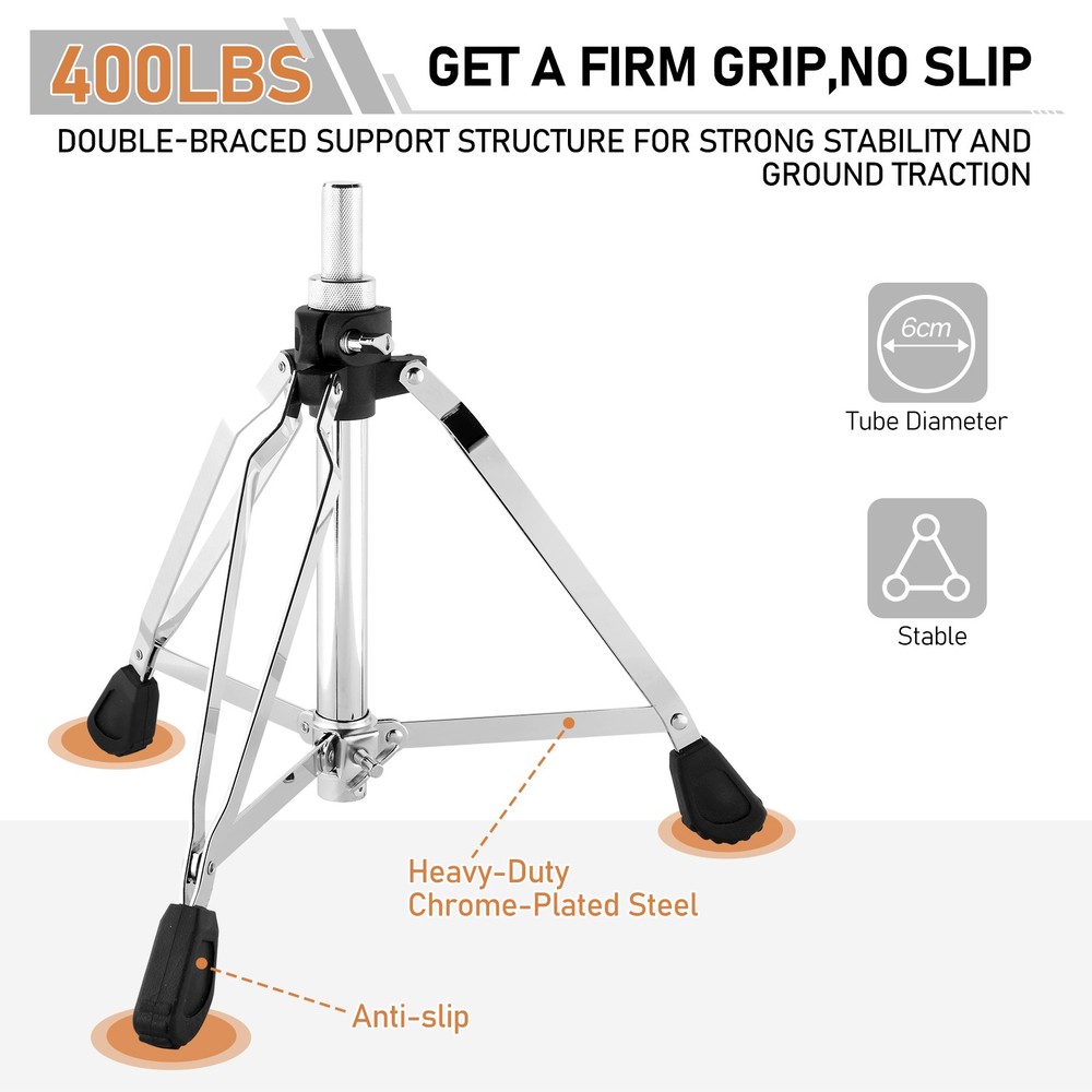 Drum Throne with Backrest, Height Adjustable Padded Seat Drum Stool