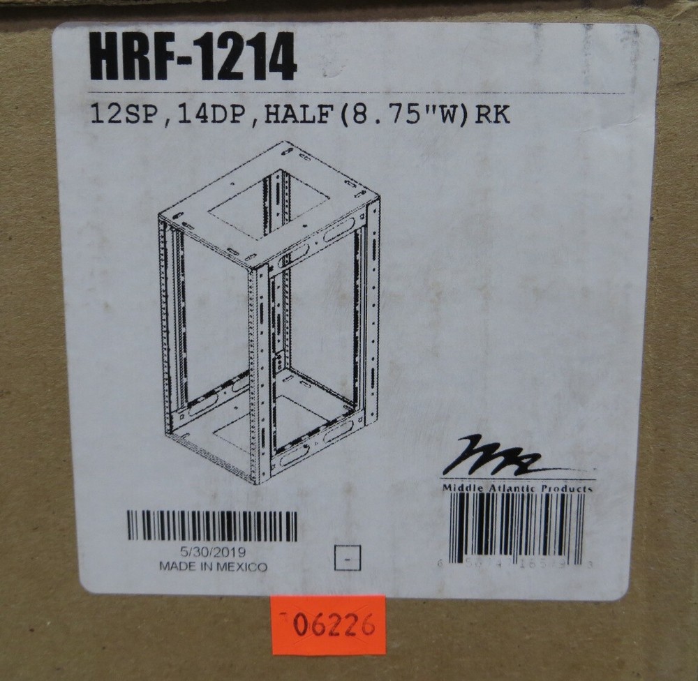 T195078 Middle Atlantic HRF-1214 12RU Half Rack Frame