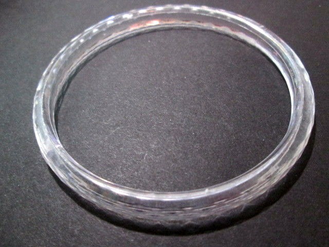 THIN PLASTIC CLEAR BANGLE BRACELET MULTIFACETED CUT PLASTIC WEAR ALONE OR STACK
