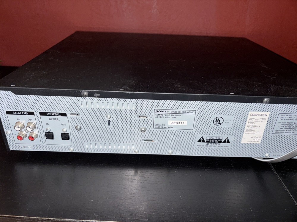 Sony RCD-W500C 5-CD Changer Recorder –Untested Turns On