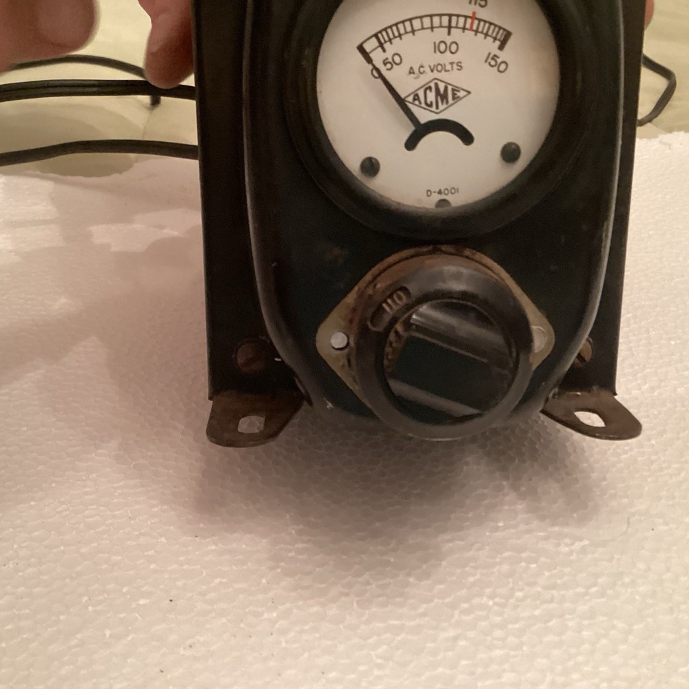 Antique Acme Voltage Transformer Meter Adjustable Bench Tested Working