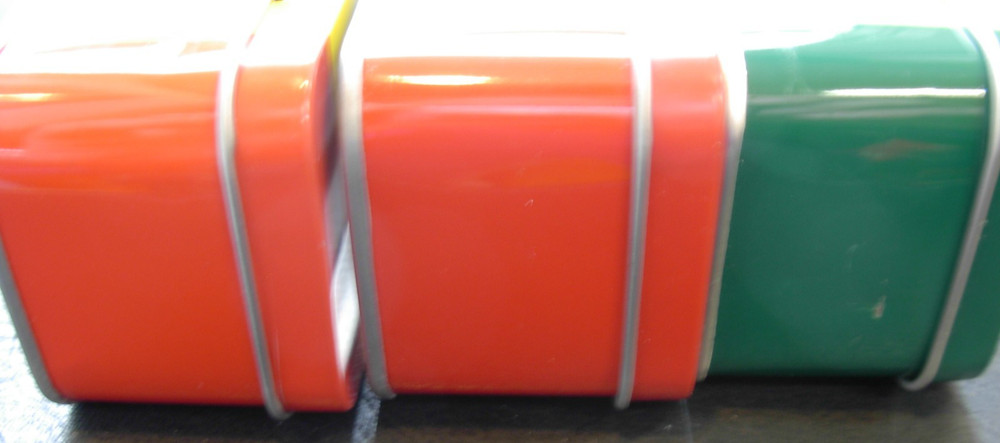 Three Wrigley's Juicy Fruit Tin Containers