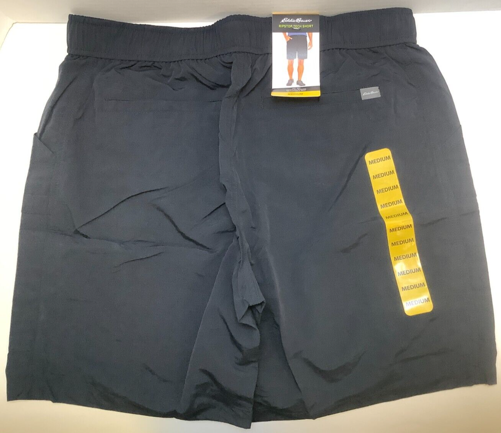 Eddie Bauer Men's Ripstop Tech Pull On Short, Medium, Black, Free Shipping!!!
