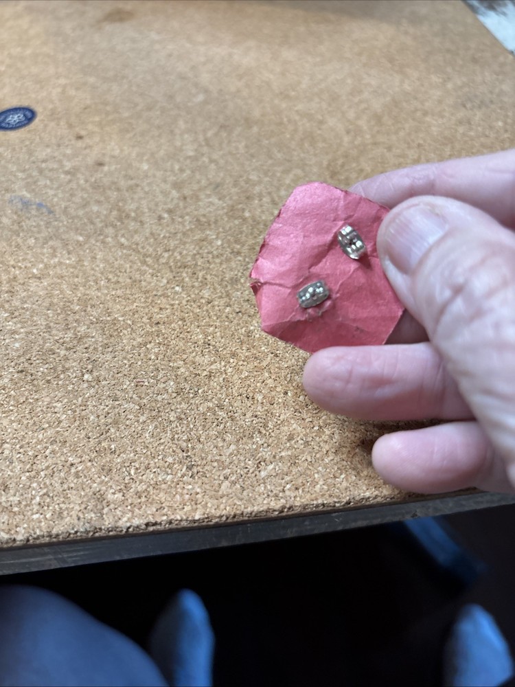 Vintage Pink Stud Earrings With Sparkle