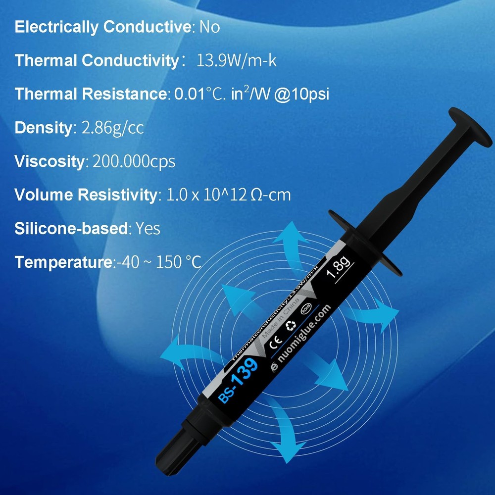 1.8g Thermal Paste Toolkit CPU Compound Heatsink IC Processor Carbon Based