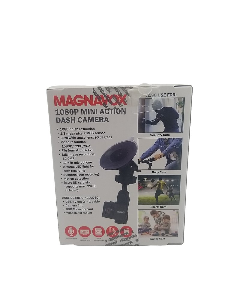 Magnavox 1080P Mini Action Dash Camera