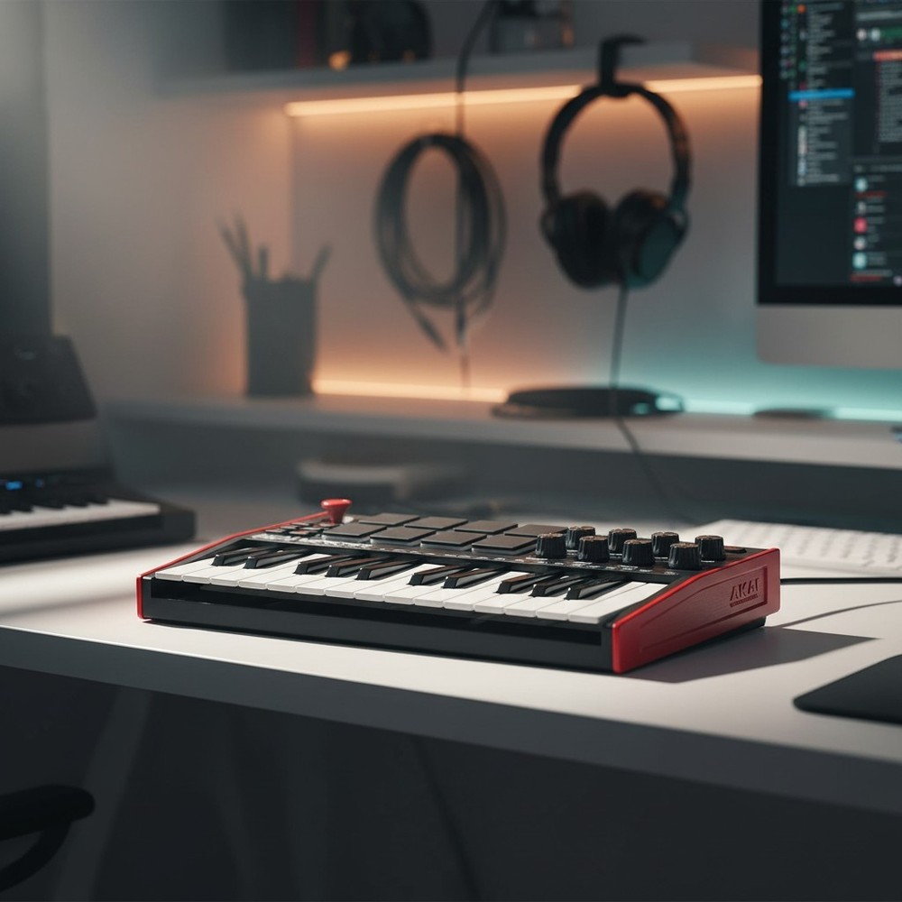 Portable MPK Mini MK3 - USB MIDI Controller with Velocity-Sensitive Keys & Pads